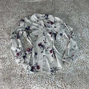 Vintage Tapestry Long Sleeve Floral Button Down Shirt Size Large